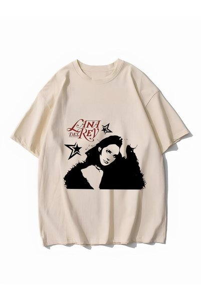 DEEFWEAR Tricou Bej Colaj Foto Color Lana Del Rey - Mingalondon
