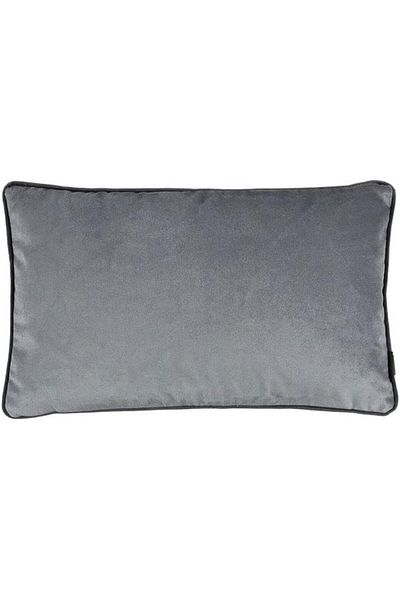 erorex Velvet Plain Matt Poly Filled Decorative Cushion 50X30Cm Soft Silver