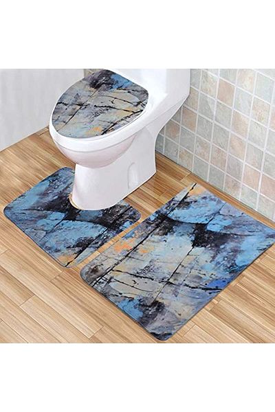 erorex Anti Slip Pedestal Rug Toilet Lid Cover And Bath Mat Set Of 3