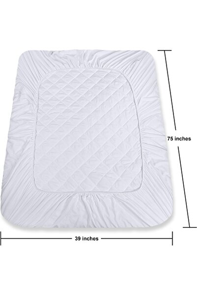 erorex Fitted Quilted Mattress Pad Twin Stretches Up To 43Cm Deep Mattress Pad Cover By