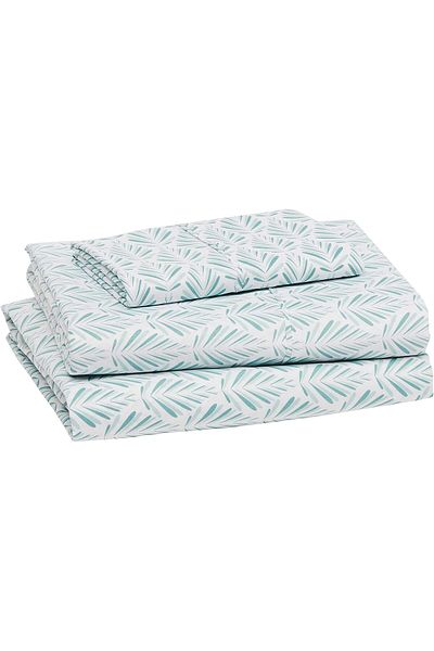 erorex Lightweight Super Soft Easy Care Microfiber Bed Sheet Set With 14” Deep Pockets Twin Xl Aqua Fern