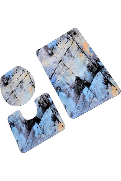 erorex Anti Slip Pedestal Rug Toilet Lid Cover And Bath Mat Set Of 3