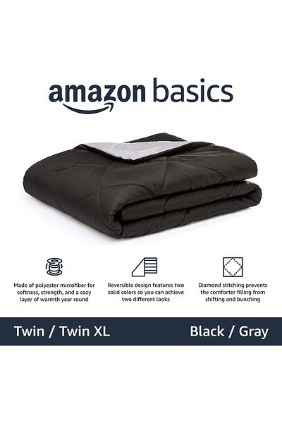 erorex Reversible Lightweight Microfiber Comforter Blanket Twin Twin Xl Black Gray
