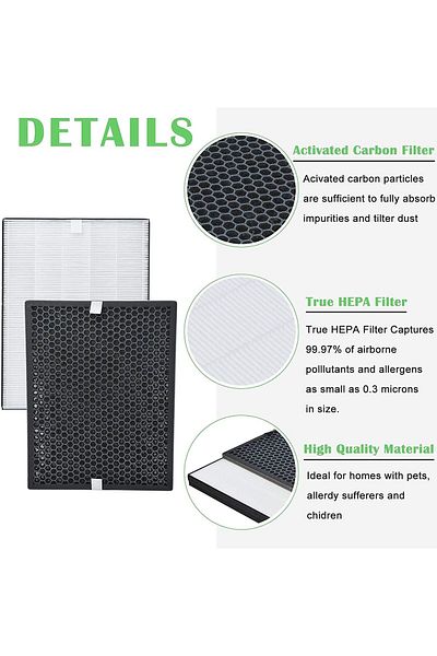 erorex Fy1413 40 Active Carbon And Fy1410 40 Hepa Replacement Filter Set Compatible With Air Purifier