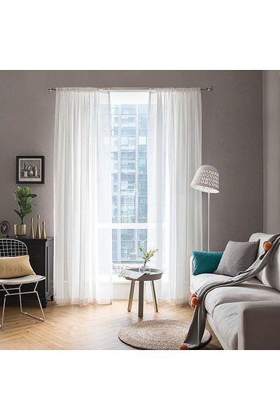 erorex 2 Pcs Window Sheer Curtains Long Panels Sheer Curtains With Ring Top Elegant Drapes Sheer Curtain