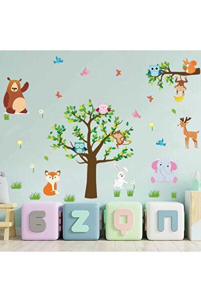erorex Jungle Animal Wall Stickers Wall Paper Sticker Wall Decals For Kids Baby Bedroom Classroom