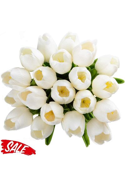 erorex Artificial Tulips Bridal Wedding Festival Decor Bouquet Real Touch Pu Flower Bouquet Pack Of 20