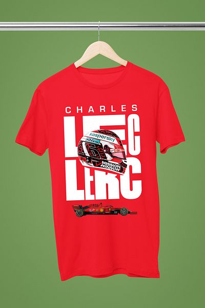 MAGORS Unisex Crew Neck Cotton Charles Leclerc Helmet Printed Standard Fit T-shirt