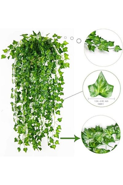 erorex 12 Strands Artificial Ivy Leaf Plants Vine Hanging Garland Fake Foliage Flowers Home Kitchen Garden