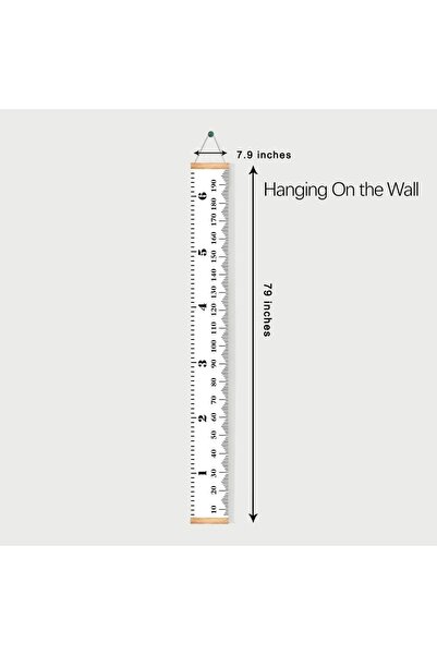 erorex Baby Growth Chart Handing Ruler Wall Decor For Kids Canvas Removable Growth Height Chart 79 Inch X
