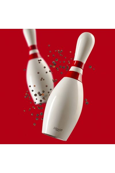 Bisetti Rasnita pentru condimente, Icon Bowling Red White by Bruno Bisetti, 23 cm