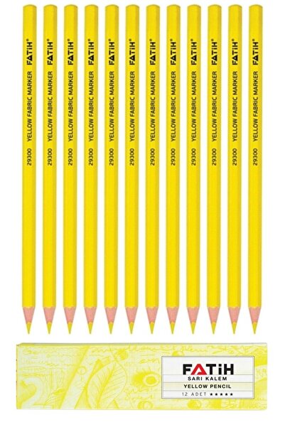 Artlantis Yellow Pencil Copy 12 Pieces Fatih Yellow Lead Pencil Fabric Pen Te...