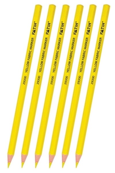 Artlantis Sarı Kalem Kopya 6 Adet Fatih Sarı Kurşun Kalem Kumaş Kalemi Teksti...