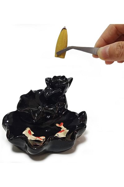 erorex Aquarium Waterfall Incense Burner For Using Incense Cones With Reverse Flow Technology. Comes With