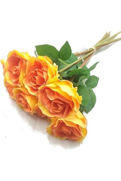 erorex Artificial Rose Flowers Long Suitable For Many Parties 35X25X30 Orange