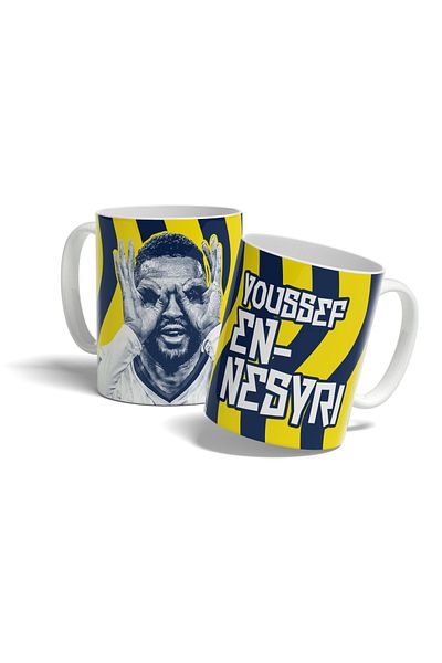 OFFSIDE Youssef En-Nesyri Yellow Navy Blue Printed Mug