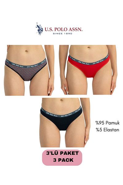 U.S. Polo Assn. Female, Licensed, Uspa, 95% Cotton, 5% Elastane, Economic Pack of 3