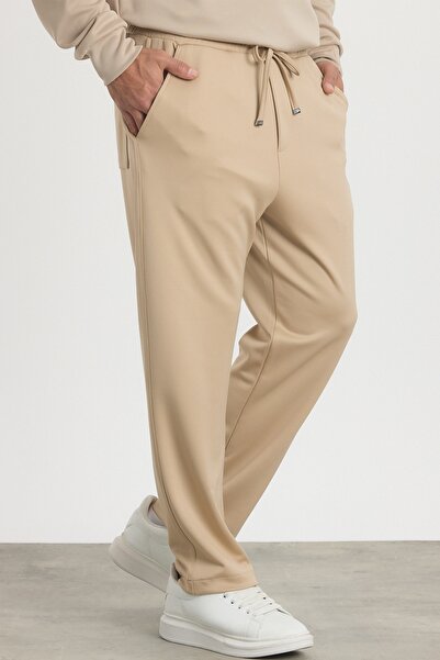 MADZEYMODA Premium Men's Elastic Waist Modal Fabric Stone Beige Woven Trousers Ls-22030