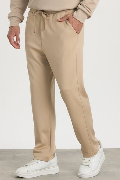 MADZEYMODA Premium ανδρικό ελαστικό ύφασμα μέσης Modal Stone Beige υφαντό παντελόνι LS-22030
