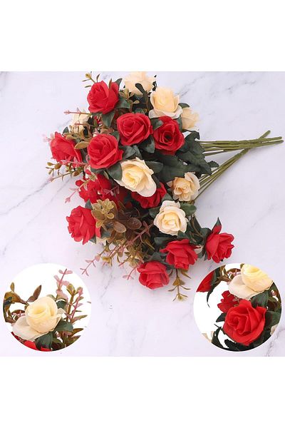 erorex Artificial Rose 3 Bundles Artificial Flowers Rose Artificial Flowers Outdoor Uv Resistant Plants