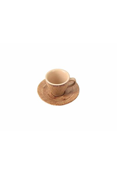 Porland Stoneware Nature Coffee Cup with Saucer 75cc
