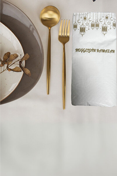 BEYZANA 50'li Hoşgeldin Ramazan Sunumluk Dekor Motto Peçete İftar Vakti Dekor...