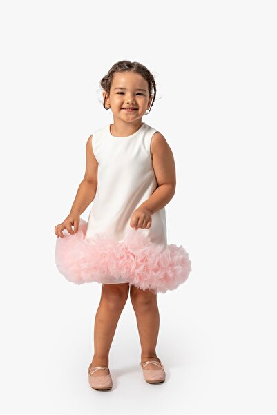Magu Girl's Dress with Tulle Detail – Sleeveless, Stylish and Special for Everyday