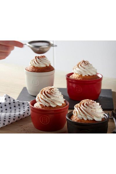 Emile Henry Oven Dish Ramekin No.10 Set of 2 0,25 Lt Red W:10 -H:6 cm