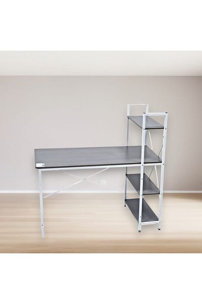 TrentonGCC A038 GRAY Computer Desk with Integrated Bookshelf
