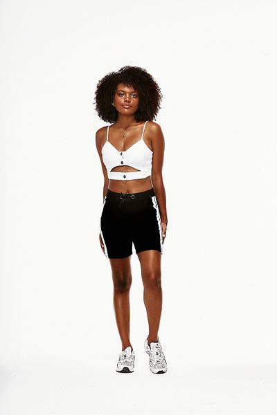 THIMOON Black Recovery Cotton Short Biker Leggings