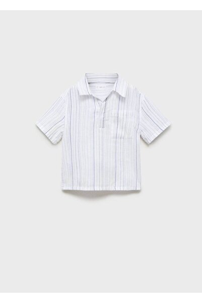 MANGO Baby Çizgili pamuklu gömlek