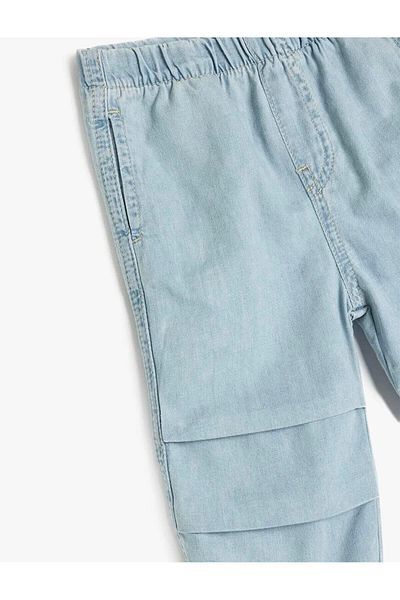 Koton Pantaloni de jeans pentru bebeluși, bumbac, parașuta, albastru, 5smb40004td