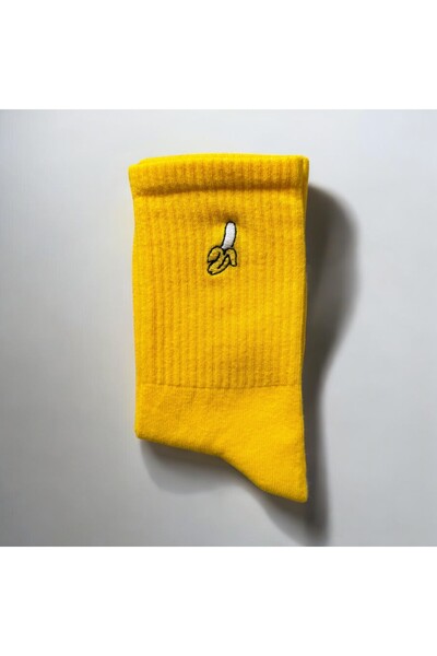 MODA Renkli Tasarım Meyve Muz Nakışlı Socket Unisex Çorap