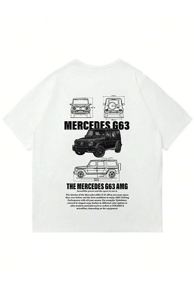 Mad&Calf Μπλουζάκι Unisex Mercedes G63 με στάμπα με λαιμόκοψη