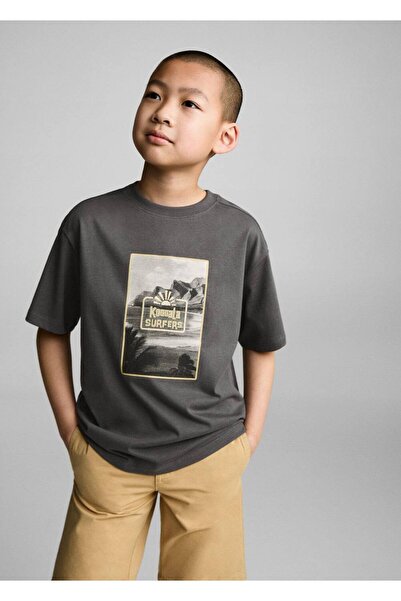 MANGO Kids Μπλουζάκι με μοτίβο από βαμβάκι