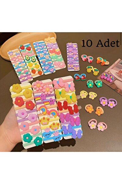 Holatec مشبك فواكه كرتوني كب كيك مزيج الأشكال مشبك للفتيات 10 قطع