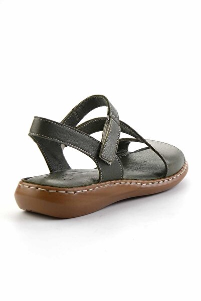 Bambi Green Genuine Leather Women's Sandals K05907021603