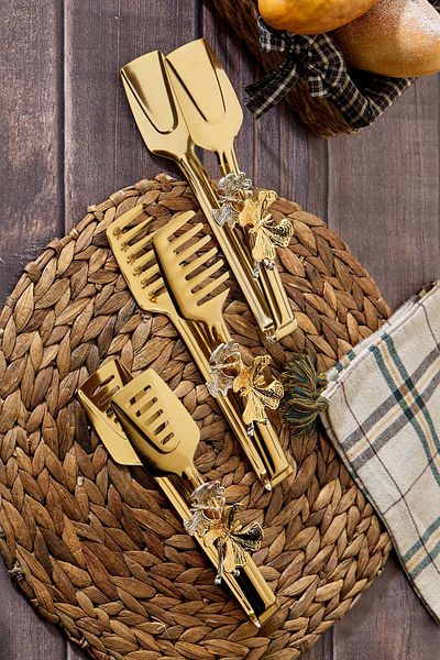 Milenay Set of 3 Decorative Serving Tongs - Butterfly Detail, Elegance and Functionality Together