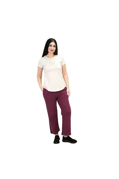 Giordano Women's Cotton Jersey Crew Neck Logo Print Tee