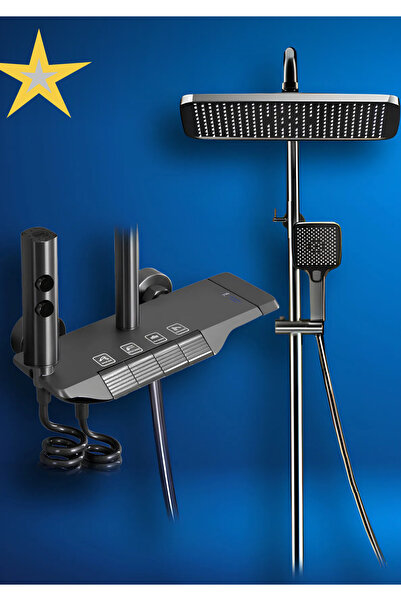 Genel Markalar Piyano 5 Fonksiyonlu MetalRobot Duş Seti - Piano Tepe Yağmur Duşu ve Banyo Bataryası 2 YIL GARANTİ
