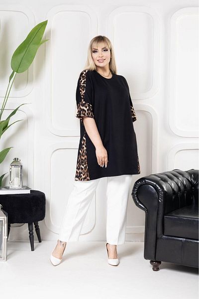 EMEZ Blouse with Leopard Print Short Sleeve