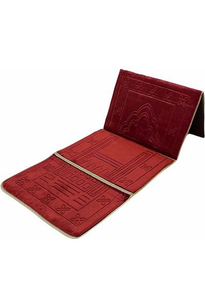 smart home Foldable Prayer Mat And Backrest Red 109 x 52cm