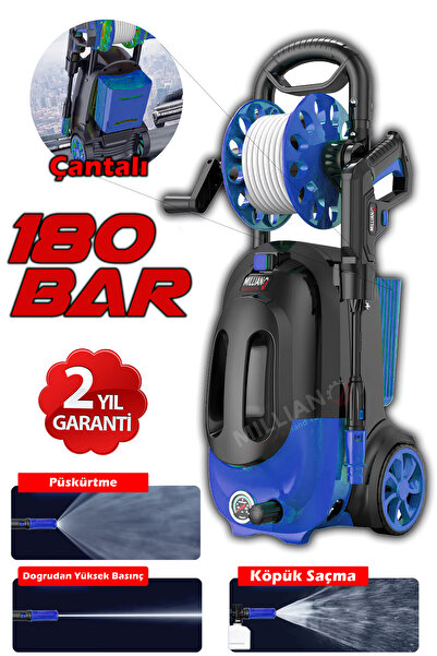 Genel Markalar Prof 180 Bar - 4500 W Bakır Sargılı Yüksek Basınçlı Çok Amaçlı Araba Bahçe ve Oto Yıkama Makinesi