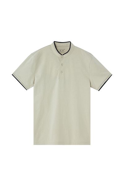 Giordano تي شيرت رجالي قطني بقصة ضيقة من Henley