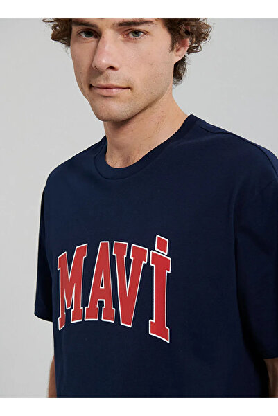 Mavi Ανδρικό μπλουζάκι με άνετο μοτίβο με στάμπα με λογότυπο