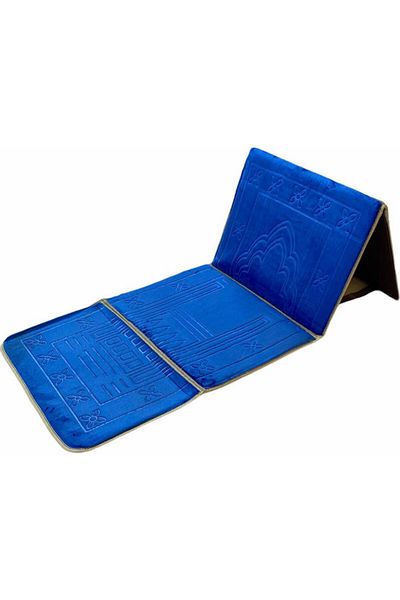 smart home Foldable Prayer Mat And Backrest Blue 109 x 52cm