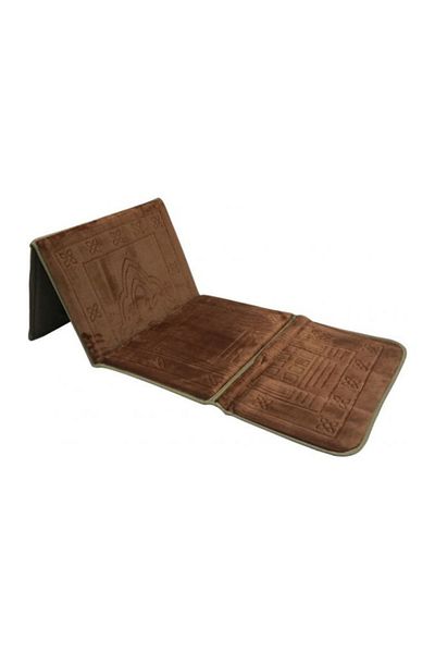 smart home 2 In 1 Foldable Prayer Mat And Backrest Brown/Green 114x54cm