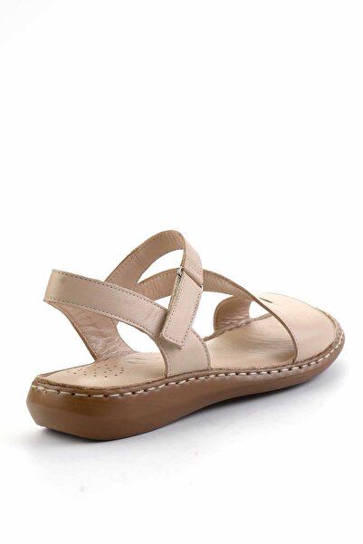 Bambi Bej Leather Kadın Sandalet K05907021603