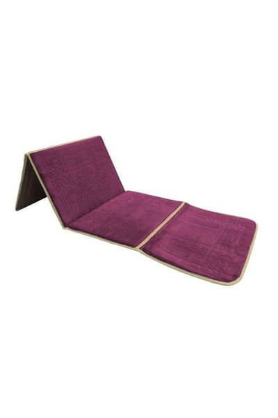 smart home 2 In 1 Foldable Prayer Mat With Backrest Purple 110x55cm