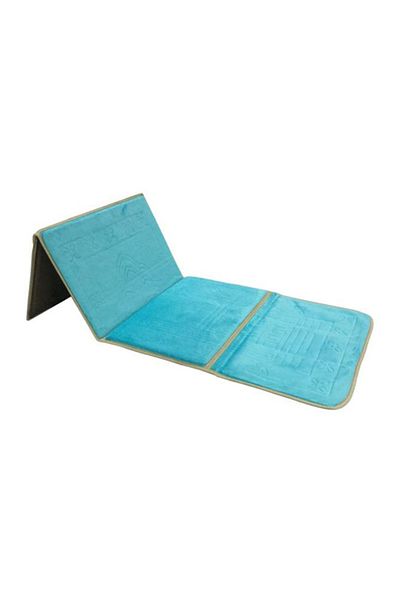 smart home Foldable Prayer Mat And Backrest 2 in 1 Light Blue 54×114cm